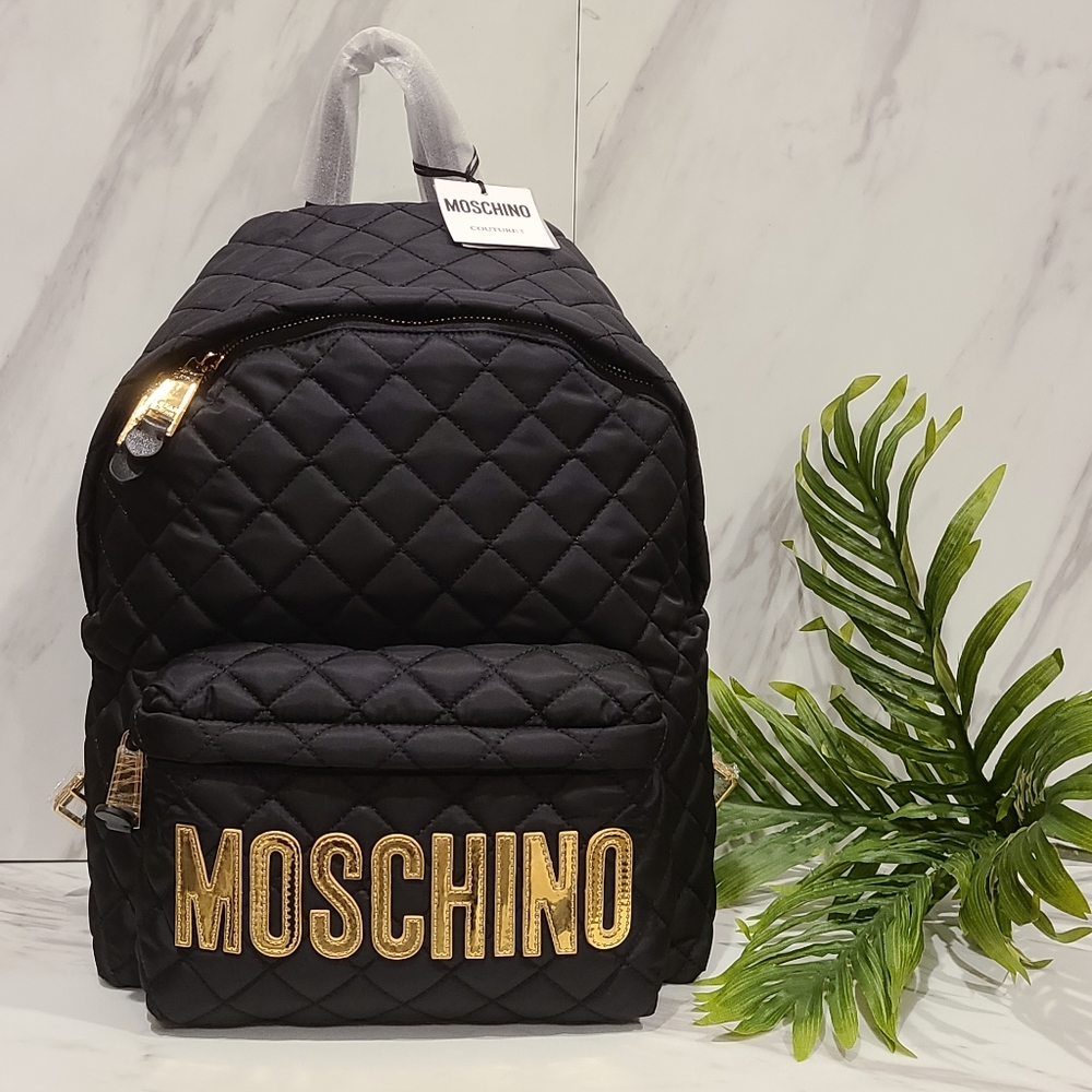 MOSCHINO UNISEX QUILTED LOGO BACKPACK